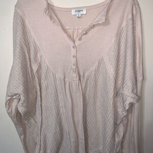 Umgee Women's Light Pink Button Down Shirt
